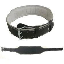 Cintura Sollevamento Pesi Cuoio Nera Allenamento Bodybuilding Fascia Lombare