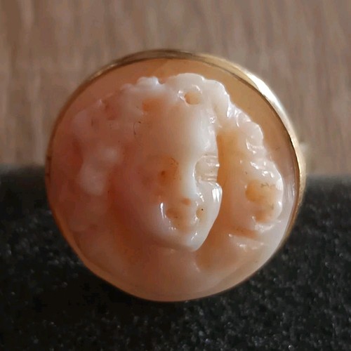 Anello cameo donna corallo - cameo,