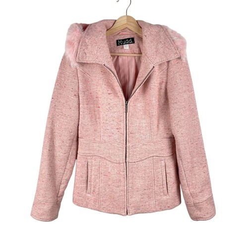 Cappotto misto lana tweed - , rosa