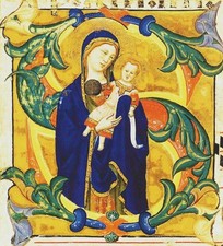 Manoscritto illuminato Madonna