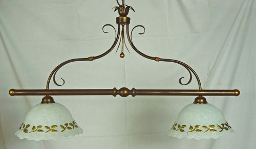 Lampadario rustico con luci - rustico, 2