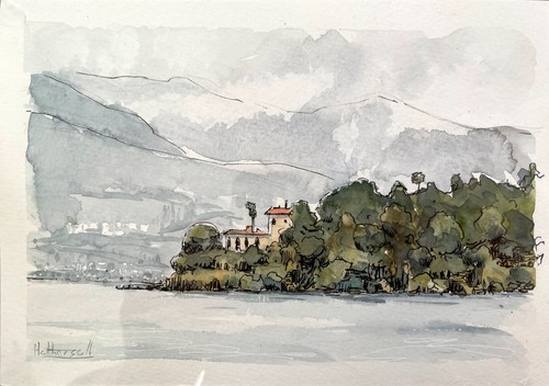 Acquerello originale isola - di,