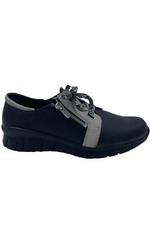 Naot Leather Lace-Up Sneakers Elios Soft Black