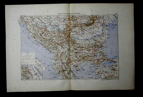 1881 antica mappa militare - antica,