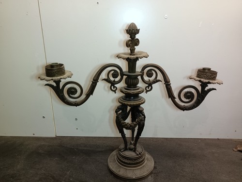 Candelabro bronzo antico con - candelabro,