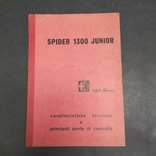Libretto vetture Alfa Romeo Spider 1300 Junior del 1968.Ben conservato