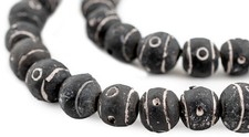 Black Terracotta Round Carved