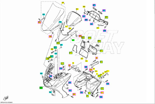 Scudo anteriore grigio - , yamaha