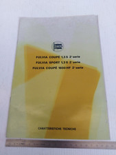 manuale caratteristiche tecniche 1970 Lancia Fulvia 2s Sport coupé 1.3 S HF 1600