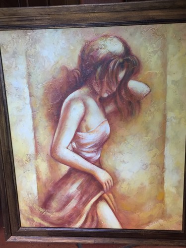 Nudo modella olio - olio, su
