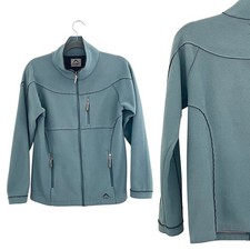 Giacca in pile K-Way design tecnico full zip outdoor S blu acqua