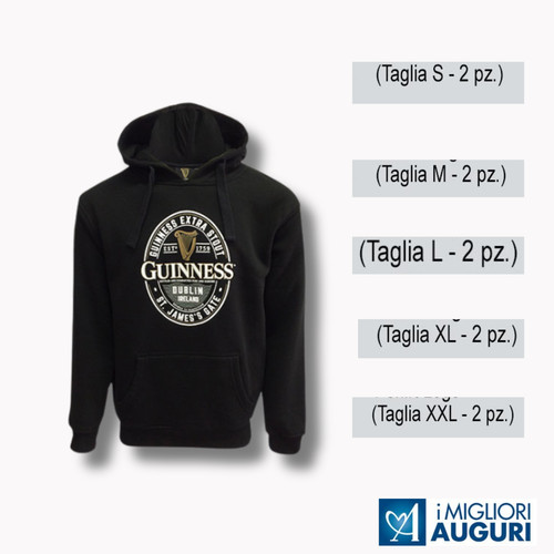 Felpa logo guinness varie - felpa, (varie
