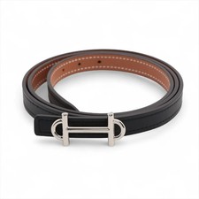 Timbro Hermès Gamma B: 2023 Cintura 80 Veau Swift ×Veau Epsom NeroxOro Reversibile