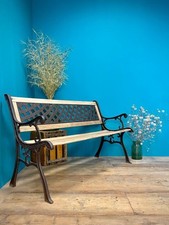 ANTICA PANCHINA DA GIARDINO IN GHISA ROVERE RESTAURATA