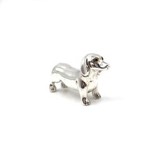 Bassotto in argento sterling 925 miniatura cane 3,5 cm animale figura 14,7 gr...