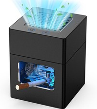 Purificacenere Smart Senza Fumo con Accendino Filtro HEPA USB Ricaricabile Nero