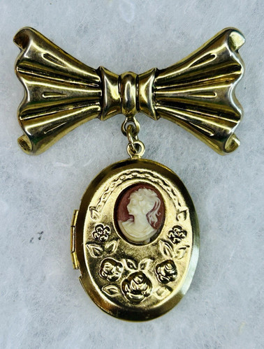 Spilla medaglione vintage tono