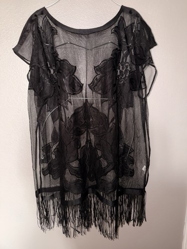 Kimono donna nero trasparente