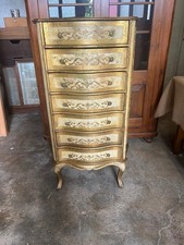 Settimanale dipinto stile antico veneziano mobile vintage XX secolo cassettiera