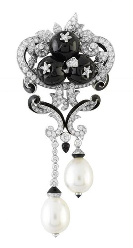 Spilla pendente onice nera - spilla,
