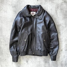 Bomber vintage anni 80 Synergy doppio colletto in pelle boxy fit.