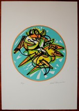 UMBERTO MASTROIANNI serigrafia dalla cartella 'TRINITA' (rif 11)