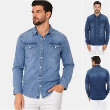 Camicia jeans da Uomo a manica