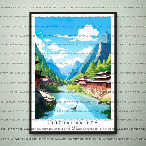 Jiuzhai valley cina poster - jiuzhai,