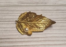 Spilla antica foglia oro