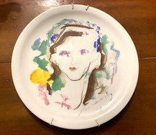 PIATTO PORCELLANA DA COLLEZIONE "VISO DI FANCIULLA" ERNESTO TRECCANI (1920-2009)