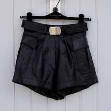 Philosophy by Lorenzo Serafini Pantaloncini shorts vita alta in pelle taglia 38