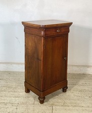 ANTICO COMODINO CAPPUCCINO LEGNO MASSELLO NOCE CASSETTO ANTA SINGOLA EPOCA 1800
