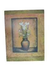 Quadro floreale su tela con cornice decorativa