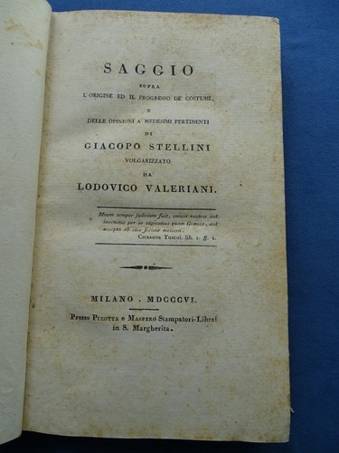 Stellini saggio origine - origine, e