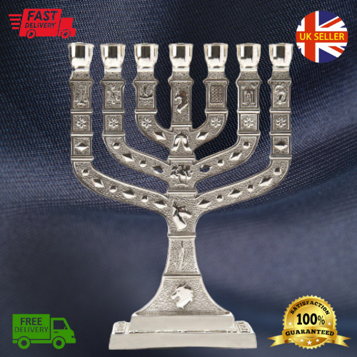 Silver jerusalem candle - silver,