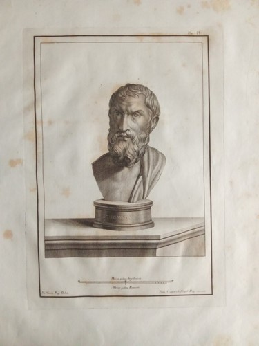 Incisione antica 1757 busto - antica,