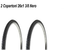 2 Copertoni Da Bici 26x1 3/8 Nero Per Bicicletta Olanda City Bike Graziella