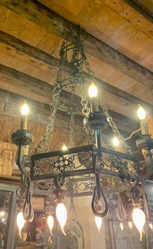 Lampadario ferro battuto - lampadario,
