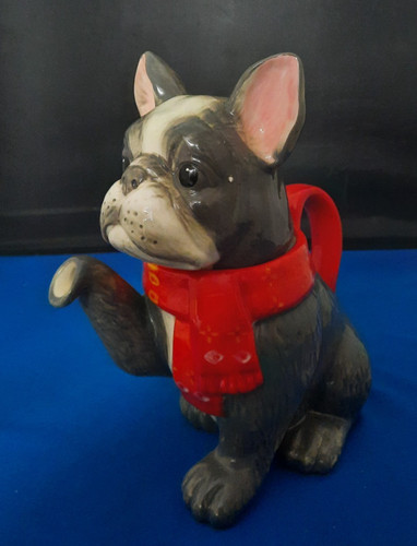 Vintage french bulldog teapot - vintage,