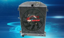 For FORD Chopped-Ford Engine 1932 Auto/Manual 32 Aluminum Radiator+FAN AT/MT