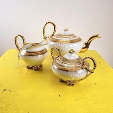 set lattiera teiera zuccheriera primi 900 decorati a mano