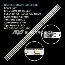 KIT 4 BARRE STRIP 36 LED TV