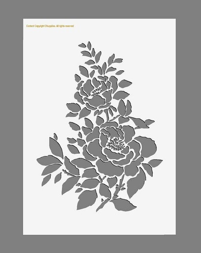 Stencil rose fiori floreale - stencil,