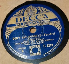 JACK HYLTON ORCHESTRA DECCCA PIATTO GOMMALACCA