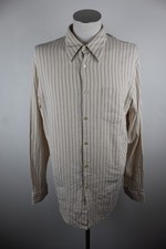 HUGO BOSS CAMICIA UOMO TG. XL MAN CASUAL VINTAGE SHIRT  LINO LINEN BEIGE