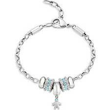 Bracciale Donna MORELLATO DROPS SCZ682 Acciaio Charms Swarovski Celeste Bebè NEW