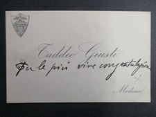 MODENA, BIGLIETTO DA VISITA, TADDEO GIUSTI, PRIMI 900