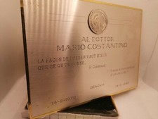 MEDAGLIA OLD PIASTRA PROVA TARGA AL DOTTOR MARIO COSTANTINO 