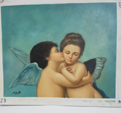 Quadro coppia angeli dipinto - quadro,