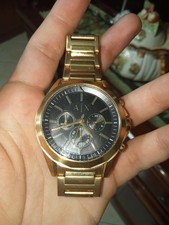 Orologio Uomo ARMANI EXCHANGE HAMPTON AX1737 Multifunzione Acciaio Gold Dorato